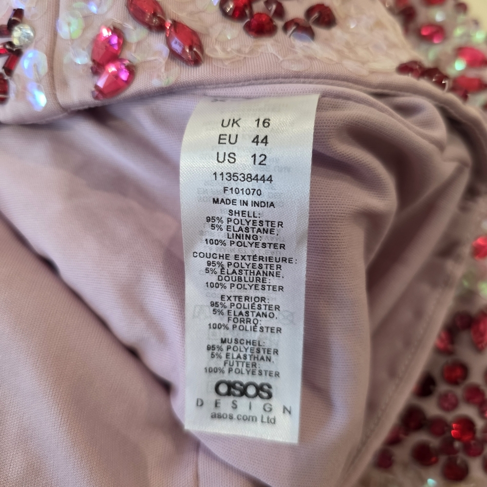NWT ASOS Pink Embelished Dress - Picture 9 of 9